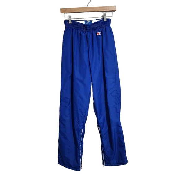 CHAMPION x VINTAGE warm up pants in blue lined warm size S USA MADE - Picture 1 of 6
